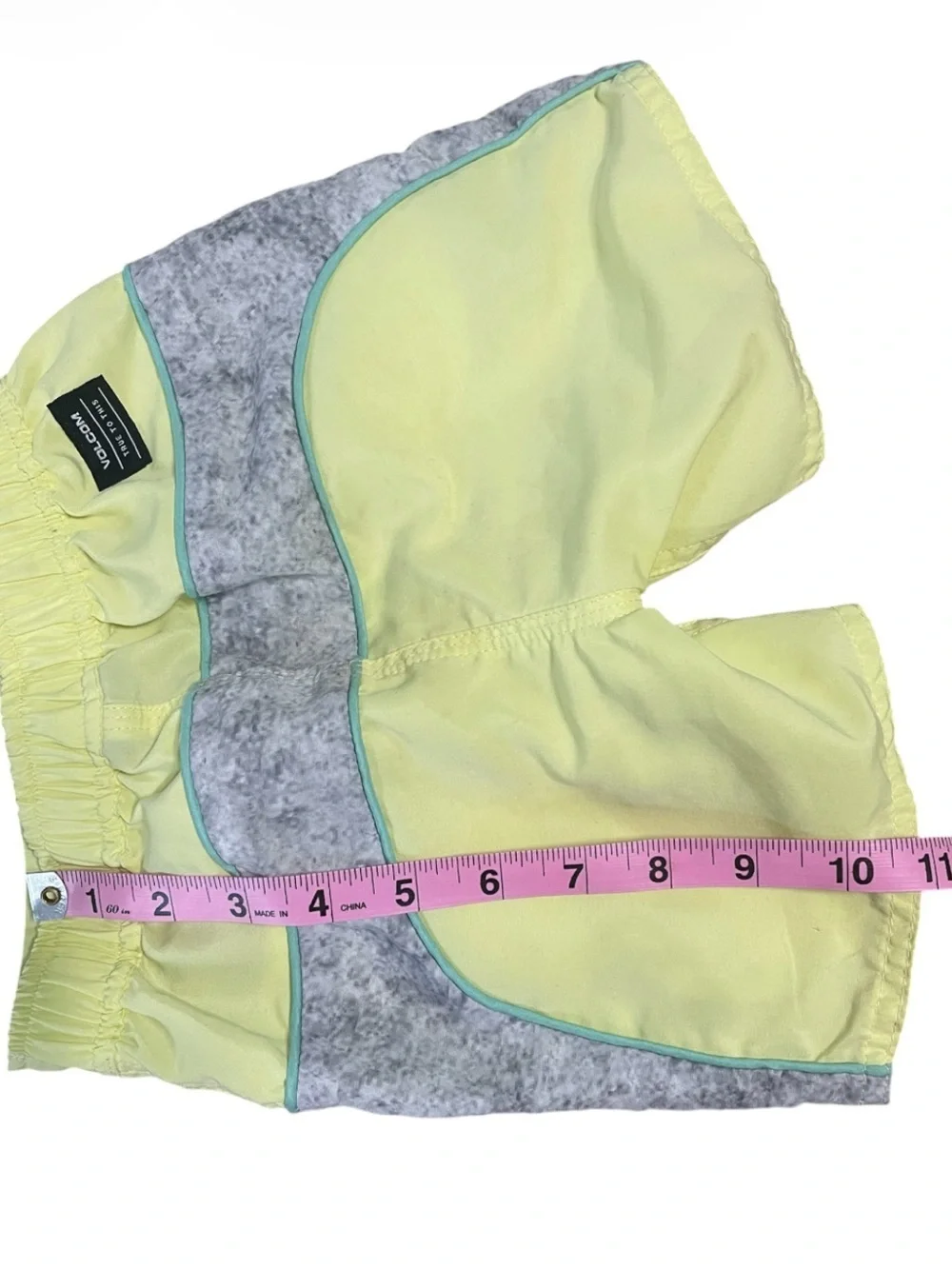 Volcom Yellow and Gray Colorblock Toddler Kids Swim Shorts